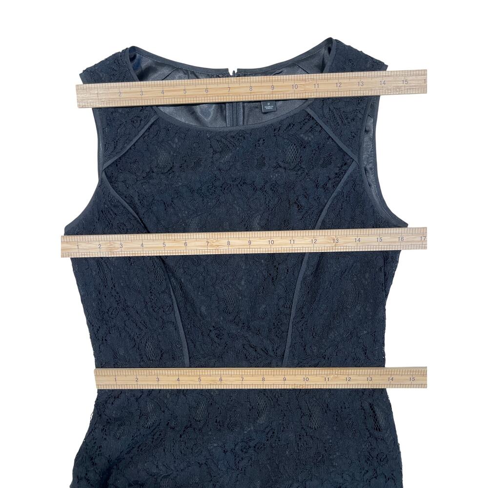 Ann Taylor Fitted Lace Cocktail Dress Women's Size 2 Little Black Dress 35”L - Picture 8 of 11